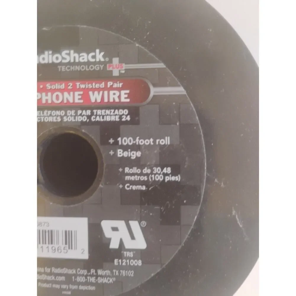 RadioShack 24-Gauge . Solid 2 Twisted Pare TELEPHONE WIRE 100 Foot roll Beige-27